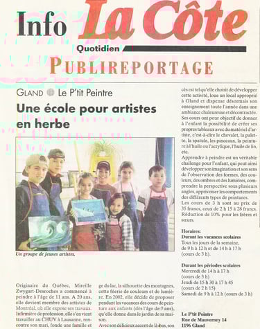 Une école pour artistes en herbe, Mireille Desroches