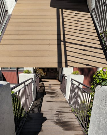 deck cleaning before and after photos