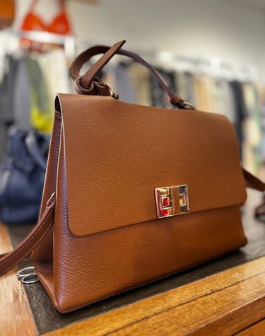 Sac à main en cuir marron 