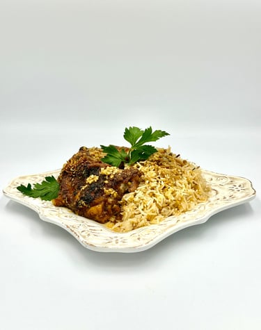 Slow roasted with chicken and rice