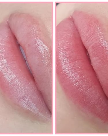 Permanent Make-up Lip Blush Vorher- / Nachher Fotos Lippenpigmentierung