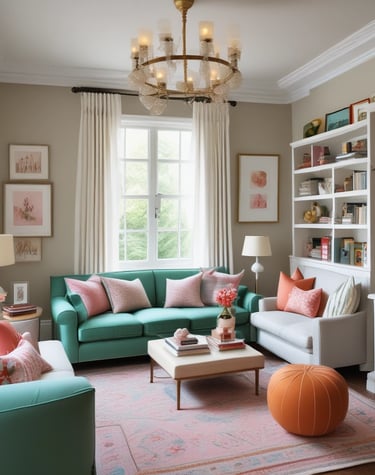 A cozy living room with comfortable seating and soft lighting.