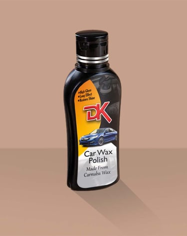 1. A bottle of carnauba wax polish, 100ml, displayed against a brown background, ideal for car detailing. 2. Carnauba wax po