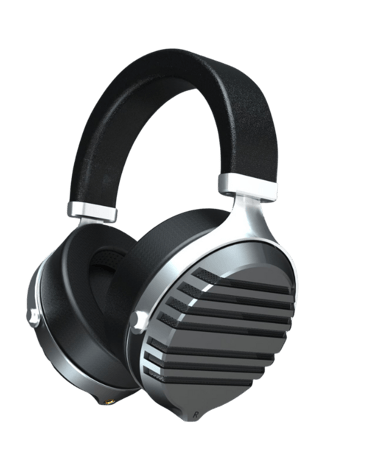 a pair of headphones with a black and silver headphones