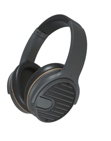 a pair of headphones with a black headphones