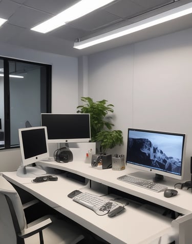 A tranquil outdoor setting with people practicing mindfulness and relaxation.