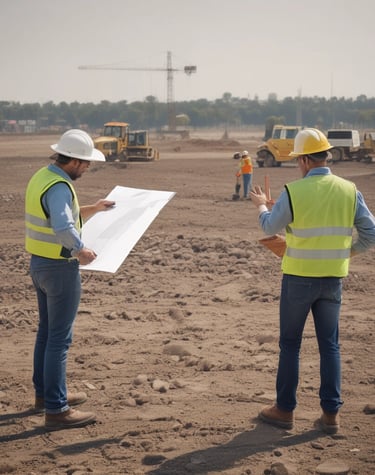 A modern architectural structure surrounded by lush greenery.