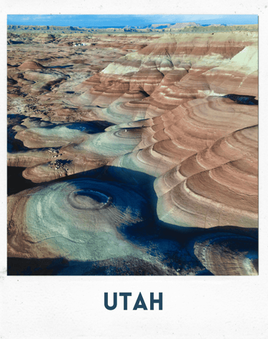 utah, bentonite hills, rainbow hills, desert, desert landscape