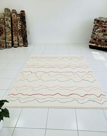 Custom bespoke handmade rugs crafted in Nepal – geometric design-Himalaya Carpet Industries