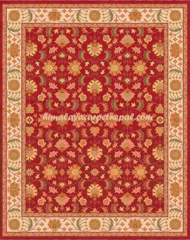 Handmade Nepalese Carpet with Traditional Motif - Authentic Artisan Craftsmanship