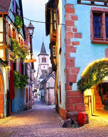 France Alsace village colorful Riquewhir