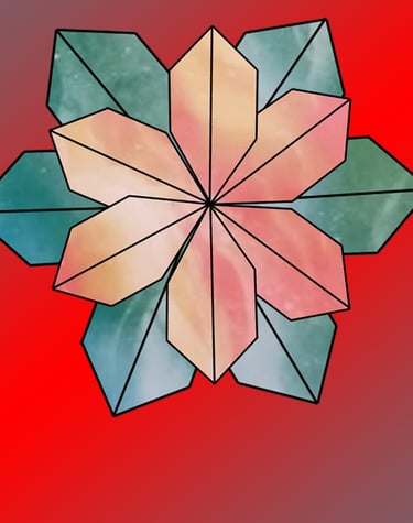 Origami di una stella di natale