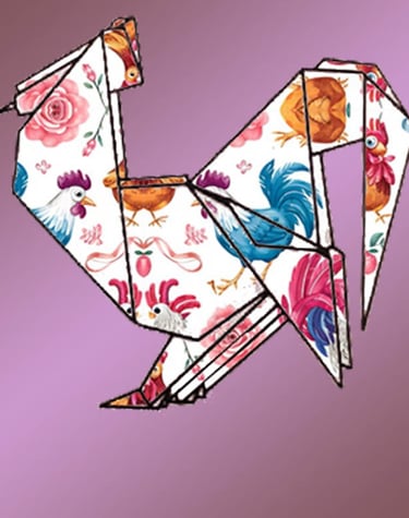 origami di un gallo