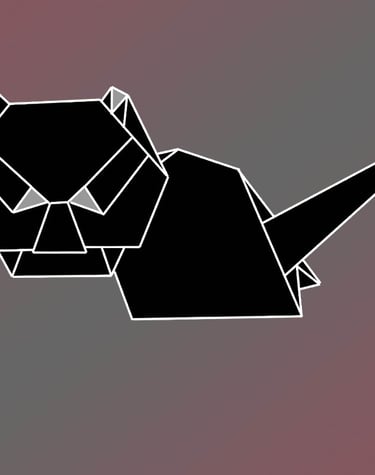 Origami di un gatto nero