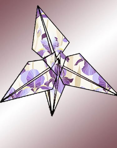 Origami di un fiore di Iris