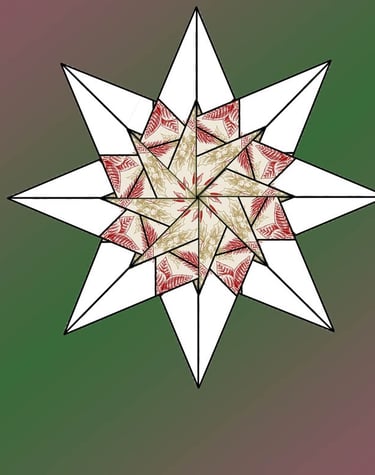 Origami di una stella di Natale