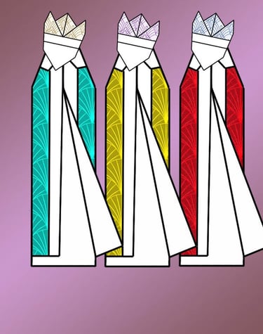 Origami dei Tre Re Magi