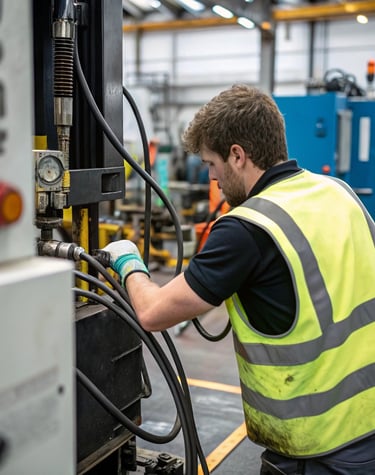 On-site hydraulic hose service in a manufacturing plant