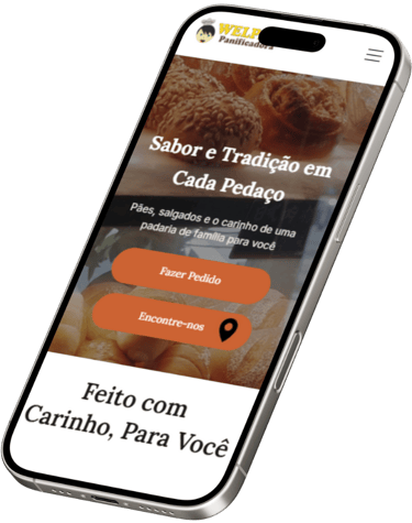 Site da Welpan, cliente da Élan Digital, exibido no celular