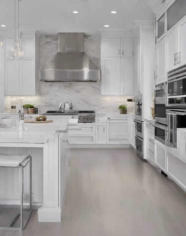 modern custom large Toronto white kitchen