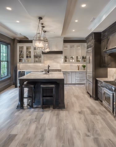 a brown kitchen