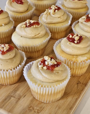Enjoy our Peanut Butter and Jelly Cupcake