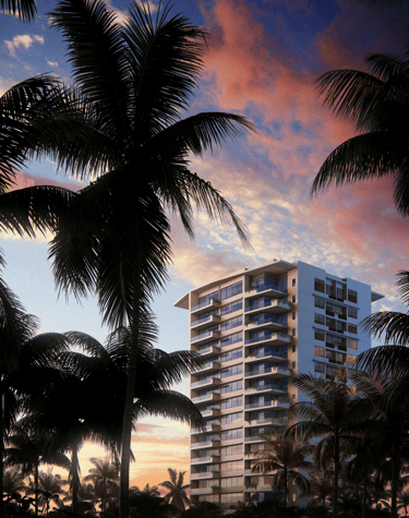 a tall building with a tall tower in the background