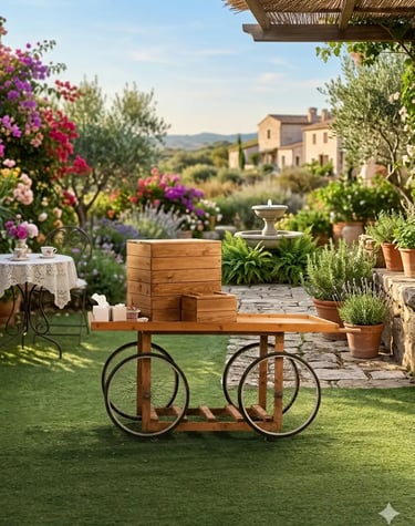 wooden food cart with wheels, wheels cart