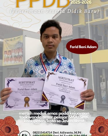 SMA Pasundan 7 Bandung berhasil meraih medali emas Kejuaraan Taekwondo SMA/SMK Tingkat Jawa Barat.
