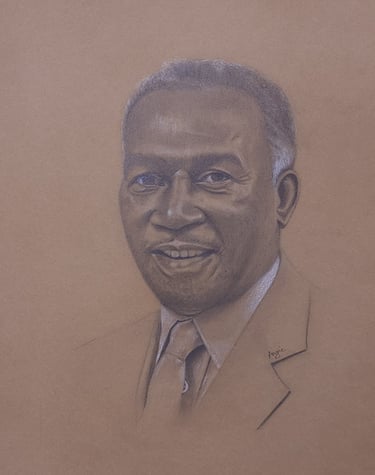 a drawing of a man in a suit and tie