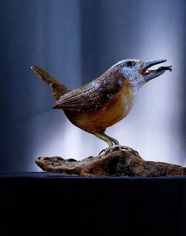 Bird carved by Jeffrey Rain