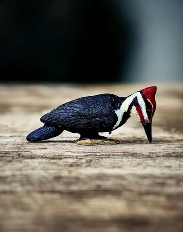 Woodpecker carved by Jeffrey Rain