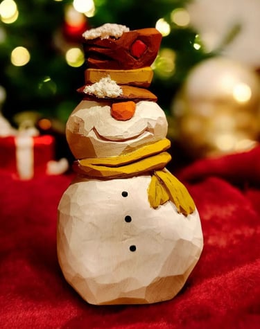 carved snowman J. Smith