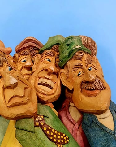 "The Fellas" carved by Jim Oehmke