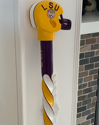 Carved LSU Football Cane