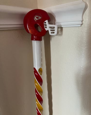 Carved Football cane7
