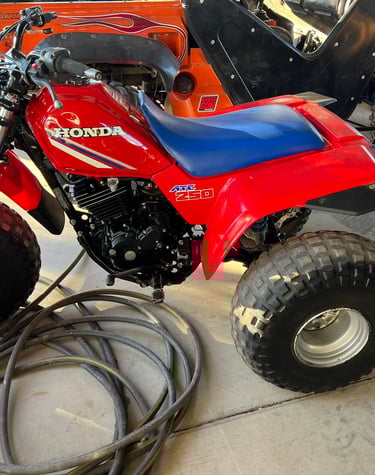 ATV being serviced at Casualty Powersports