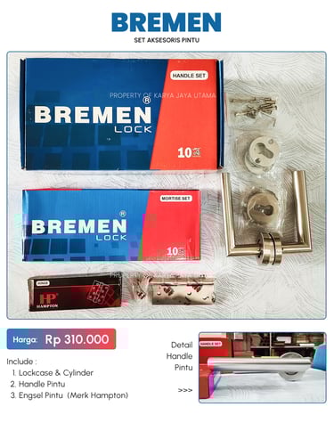 Set handle pintu merk Bremen