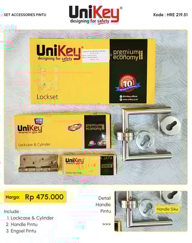 Set handle pintu merk Unikey
