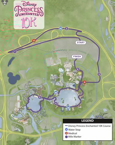 2020 runDisney Princess Half Marathon Weekend Enchanted 10K Course Map