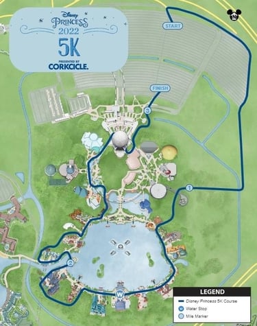 2022 runDisney Princess Half Marathon Weekend 5K Course Map