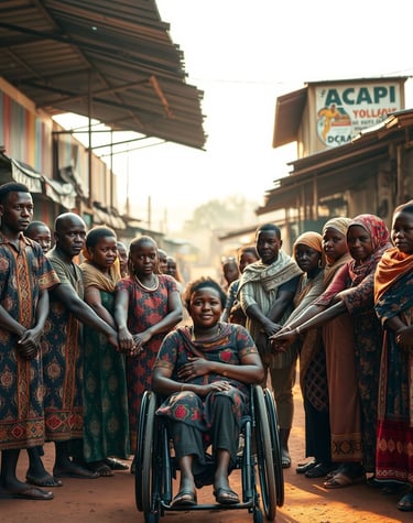 a woman in a wheelchair with a man in a wheelchair