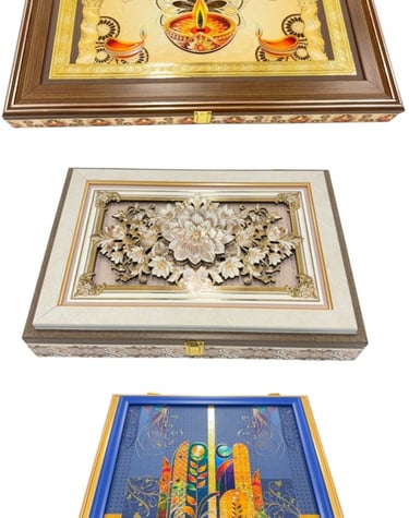 a collection of three different types of decorative items