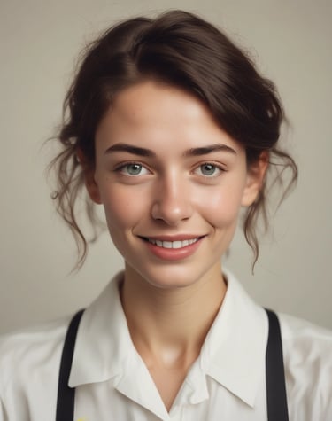 A classroom setting with a focus on a laptop on a desk, displaying a grid of video call participants. The room is sparsely furnished with blue chairs and a whiteboard visible in the background. A smartphone is placed beside the laptop.