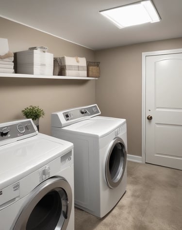 An elegant dining area equipped with rental appliances.