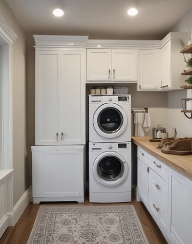 A cozy living room with rented furniture and appliances.