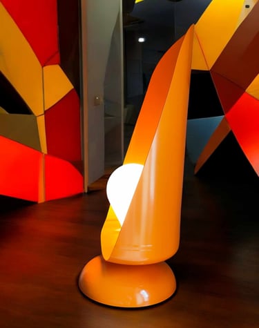 luminaire artisanal en acier upcyclé collection Micö XL