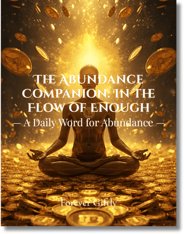 a person sitting in a meditation position with a gold coin