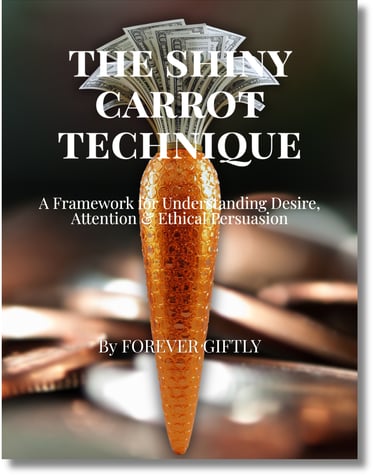 a carrot Shiny like jewels dollars top the carrot with penny coins in the background