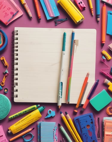 A vibrant display of assorted colorful notebooks stacked neatly.
